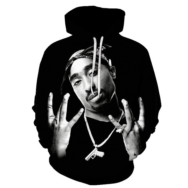 Pullover Hip Hop Rock Singer Men Women Sweatshirt Hoodies 3D Print Tupac Shakur Clothing Plus S-6XL