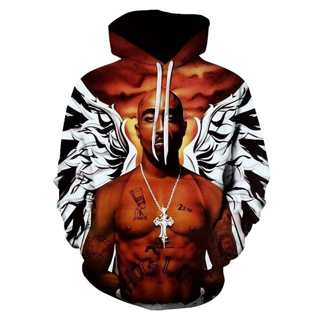 Pullover Hip Hop Rock Singer Men Women Sweatshirt Hoodies 3D Print Tupac Shakur Clothing Plus S-6XL