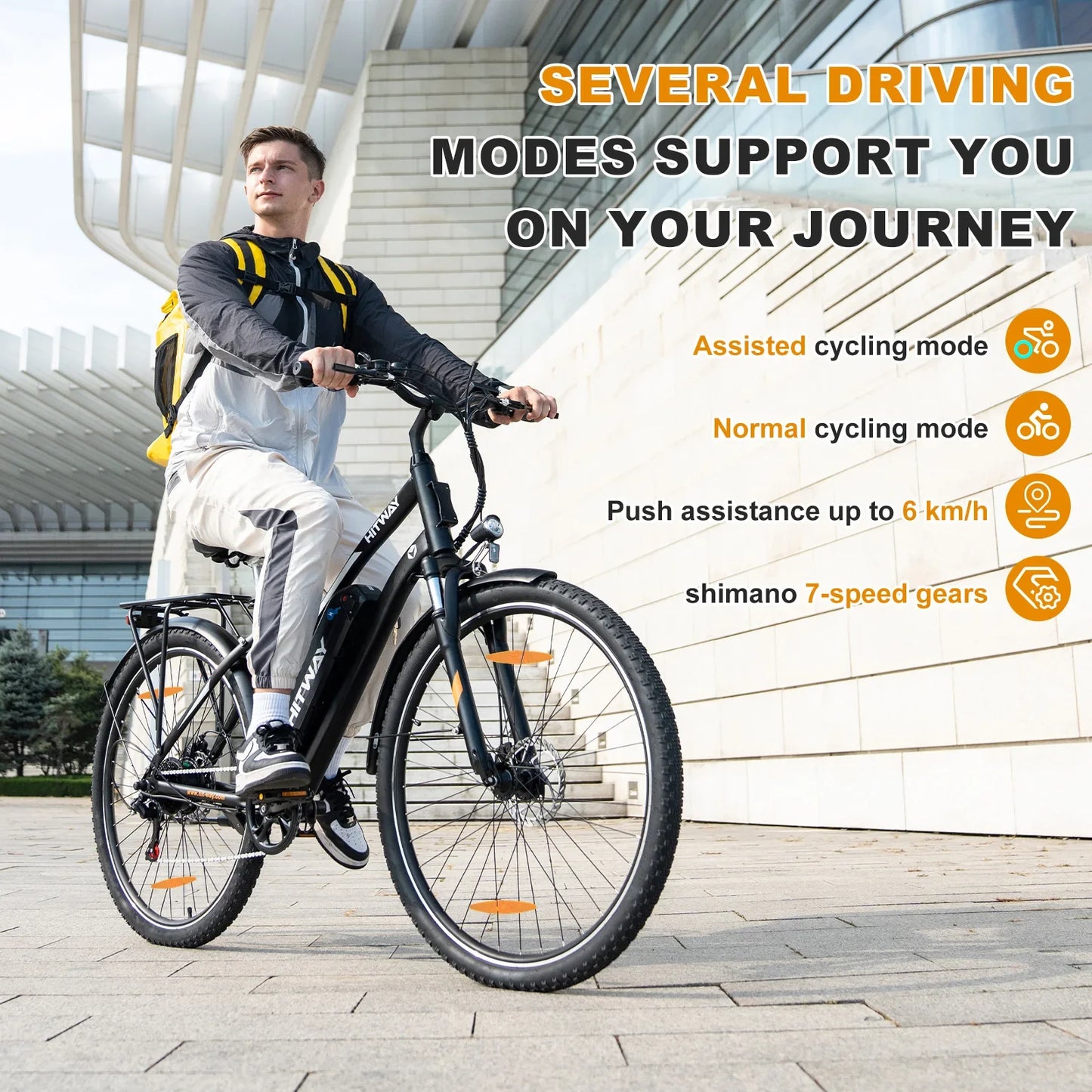 UK EU Warehouse HITWAY BK27S 7-Speed Electric City Bike CE Certified Wholesale 28*2 Comfortable Folding Design