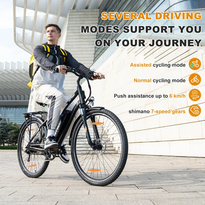 UK EU Warehouse HITWAY BK27S 7-Speed Electric City Bike CE Certified Wholesale 28*2 Comfortable Folding Design