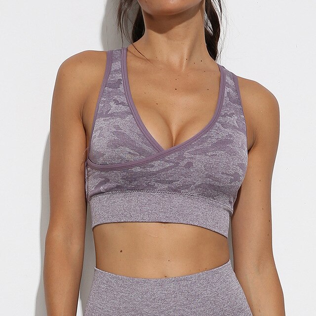 Yoga Bra Crop Tops Gym Seamless Sports Bras Fitness Padded Brassiere Workout Tank Top Running Short Vest Athletic Underwear