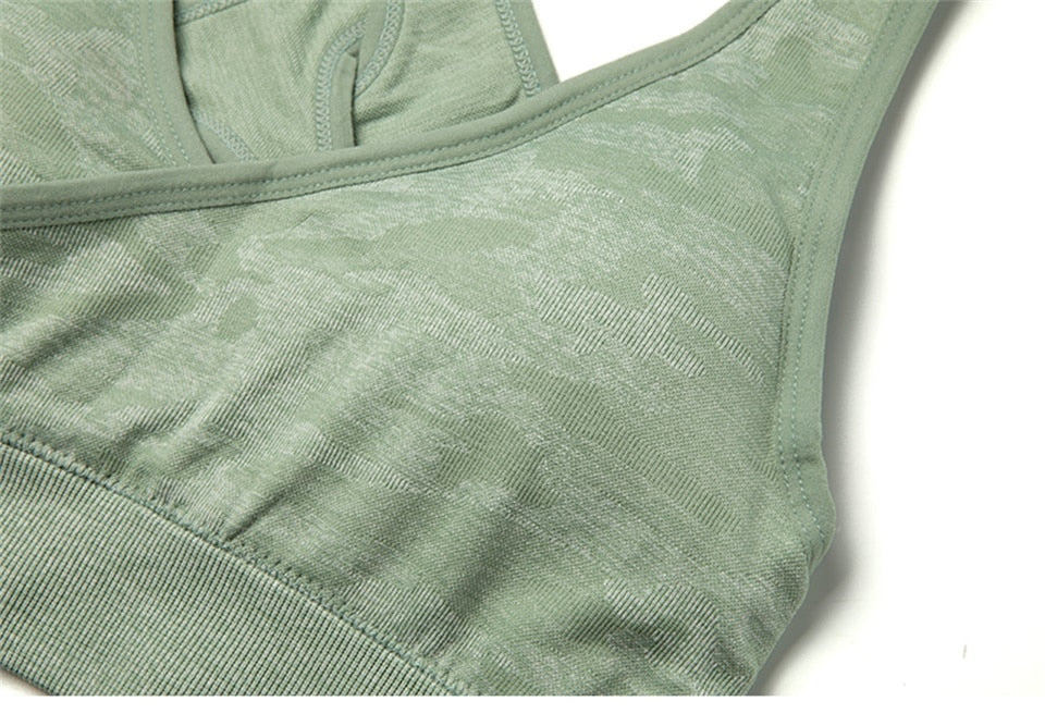 Yoga Bra Crop Tops Gym Seamless Sports Bras Fitness Padded Brassiere Workout Tank Top Running Short Vest Athletic Underwear